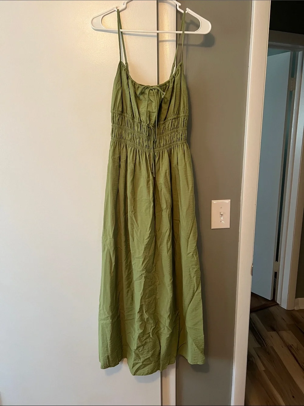 Green Smocked Waist Maxi Dress - Lightweight Summer Style